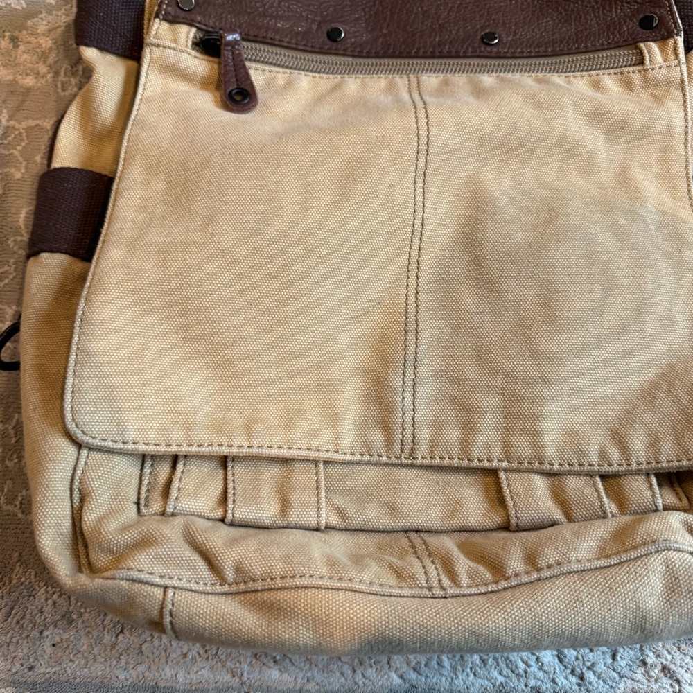Fossil Canvas and Leather Messenger Bag - Picture 3 of 11